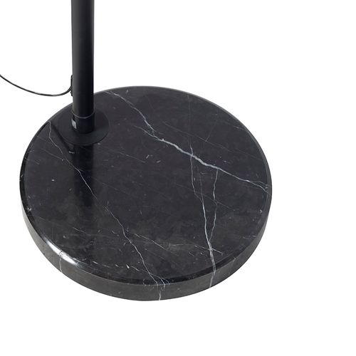 Lampe à Arc Noire Avec Abat-jour En Velours Rose Et Or 50 Cm - XXL