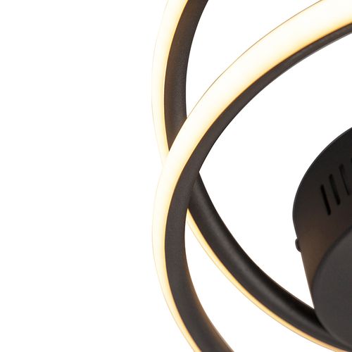 Plafonnier Design Noir Avec LED à 3 Niveaux De Luminosité - Rowan