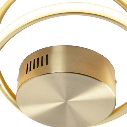 Plafonnier Design Doré Avec LED à Intensité Variable 3 Niveaux - Rowan