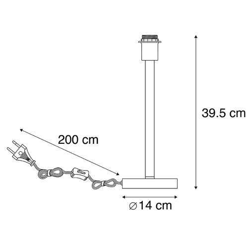 Lampe De Table Moderne Noire Sans Abat-jour - Simplo