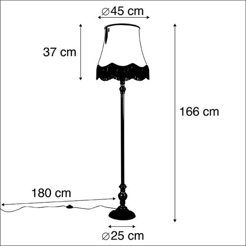 Lampadaire Noir Avec Abat-jour Granny Vert - Classico
