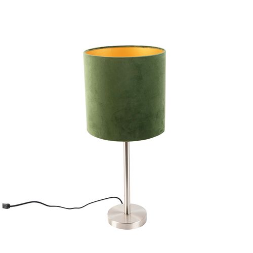 Lampe De Table En Acier Avec Abat-jour Vert 25 Cm - Simplo