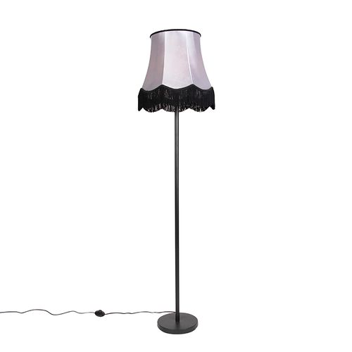 Lampadaire Classique Noir Avec Abat-jour Granny B Gris - Simplo