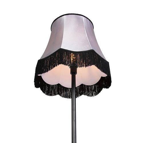 Lampadaire Classique Noir Avec Abat-jour Granny B Gris - Simplo