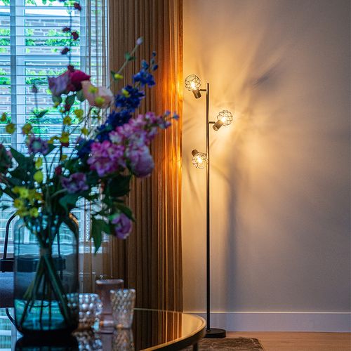 Lampadaire Design Noir 3 Lumières Orientable - Mesh