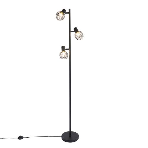 Lampadaire Design Noir 3 Lumières Orientable - Mesh