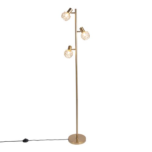 Lampadaire Design Or 3 Lumières Orientable - Mesh