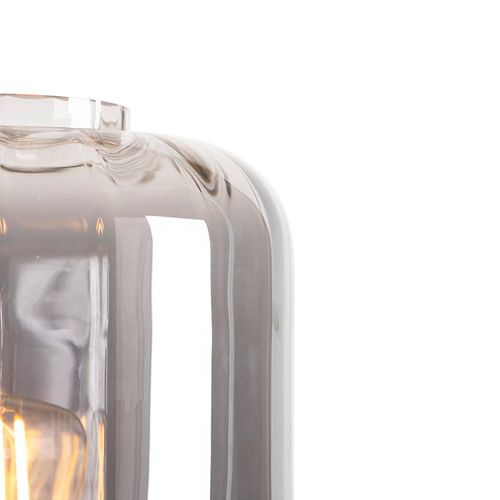 Lampadaire Design Noir Avec Verre Fumé - Qara