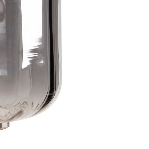 Lampadaire Design Noir Avec Verre Fumé - Qara Down