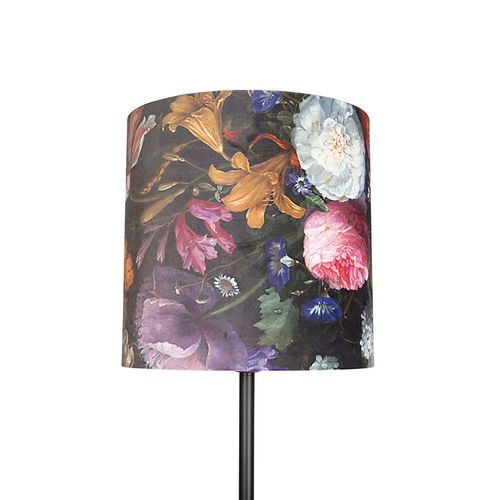Lampadaire Romantique Noir Avec Abat-jour 40 Cm - Simplo