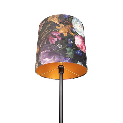 Lampadaire Romantique Noir Avec Abat-jour 40 Cm - Simplo