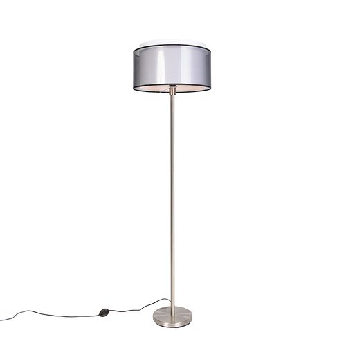 Lampadaire Design Acier Avec Abat-jour Noir Et Blanc 47 Cm - Simplo