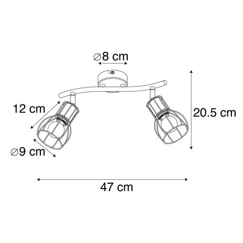 Spot Encastré Moderne Noir 2 Lumières Orientables - Botu