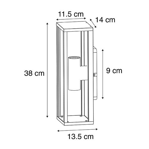 Applique Industrielle Noire 38 Cm 2 Lumières Ip44 - Charlois
