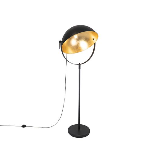 Lampadaire Industriel Noir 50 Cm Avec Orientable Or - Magnax