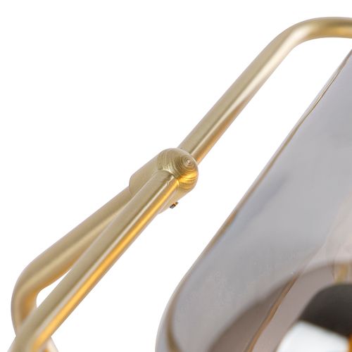 Lampe De Notaire Classique En Or Avec Verre Miroir Fumé - Banker