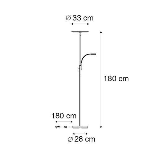 Lampadaire Moderne En Acier Avec LED Avec Télécommande Et Bras De Lecture - Strela