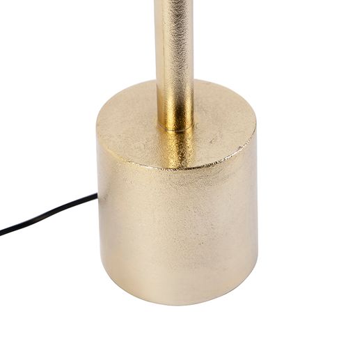 Lampe De Table Art Déco Avec Abat-jour En Velours Rose Doré 50 Cm - Diverso