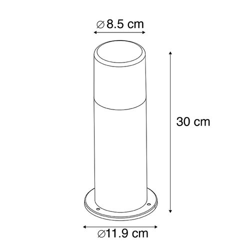 Lampe D'extérieur Sur Pied Noire Avec Abat-jour Opale Blanc 30 Cm Ip44 - Odense