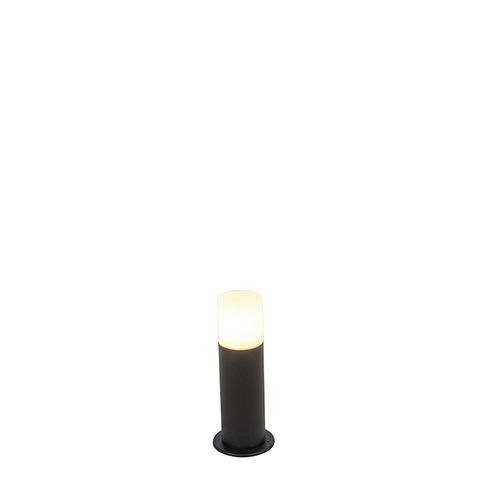 Lampe D'extérieur Sur Pied Noire Avec Abat-jour Opale Blanc 30 Cm Ip44 - Odense