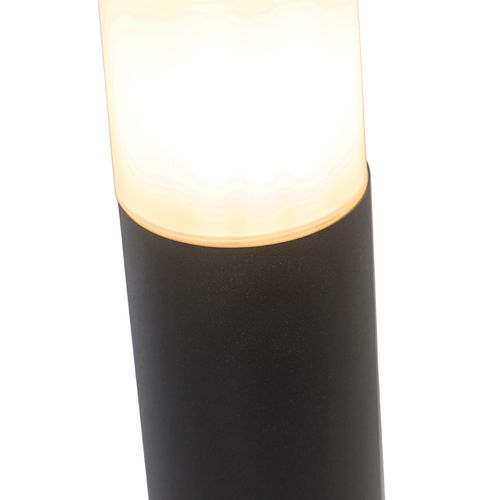 Lampe D'extérieur Noire Avec Abat-jour Blanc Opale 50 Cm - Odense