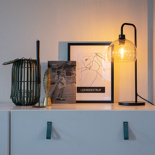 Lampe De Table Moderne Noire Effet Verre Fumé - Maly