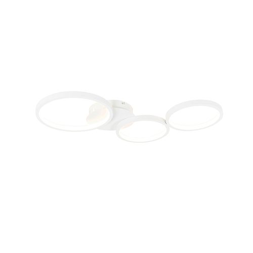 Plafonnier Design Blanc Avec LED Intégrée 3 Niveaux De Luminosité 3 Lumières - Pande