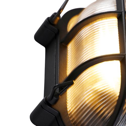 Applique Murale Et Plafonnier Industrielle Noire Ovale Ip44 - Noutica