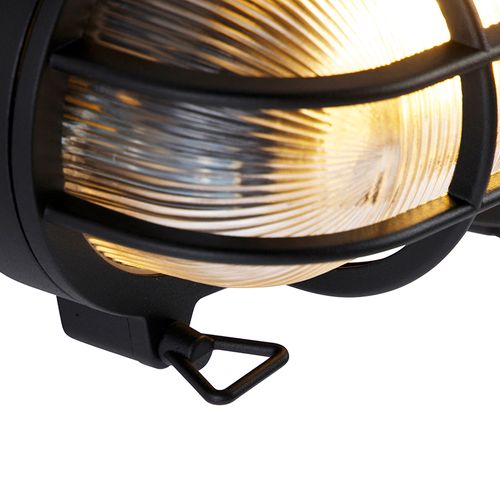 Applique Murale Et Plafonnier Industrielle Noire Ovale Ip44 - Noutica