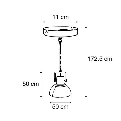 Suspension Industrielle Grise 50 Cm - Samia Sabo
