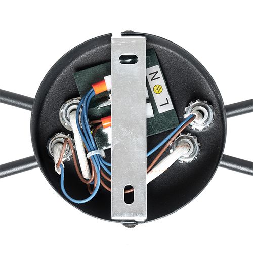 Plafonnier Moderne Noir 4 Lumières Avec Verre Fumé - Athènes