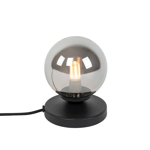 Lampe De Table Moderne Noire Avec Verre Fumé - Athènes