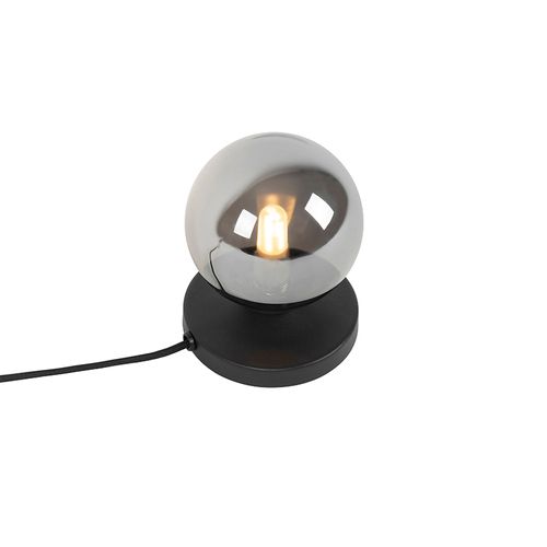 Lampe De Table Moderne Noire Avec Verre Fumé - Athènes