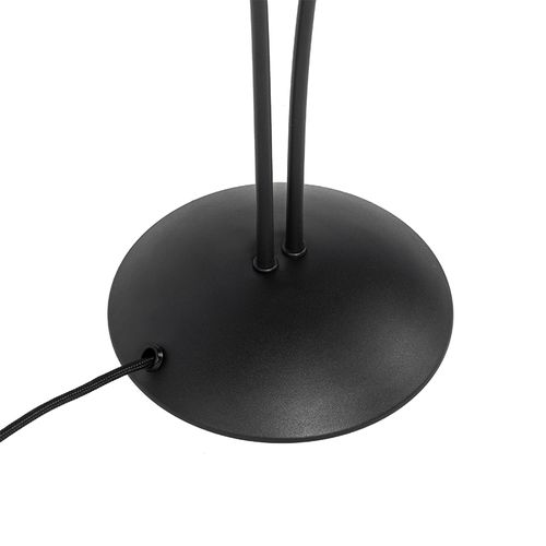 Lampe De Table Moderne Noire 2 Lumières Avec Verre Fumé - Athènes
