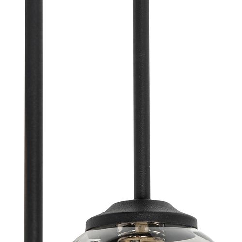 Plafonnier Moderne Noir 5 Lumières Avec Verre Fumé - Athènes