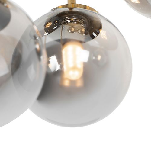 Plafonnier Moderne Doré 9 Lumières Avec Verre Fumé - Athènes
