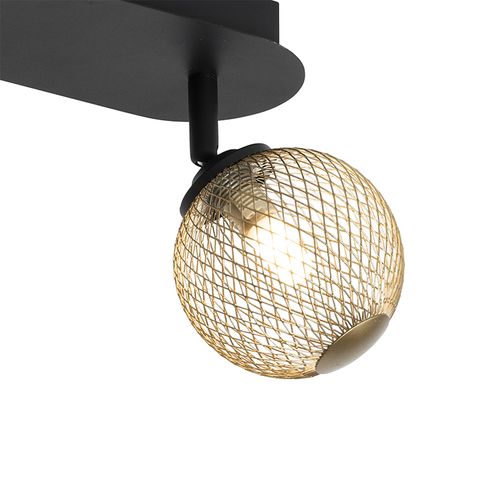 Spot Noir Avec Or 2 Lumières - Athènes Wire