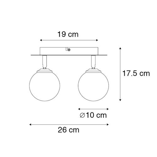 Spot Noir Avec Or 2 Lumières - Athènes Wire