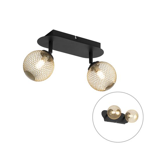Spot Noir Avec Or 2 Lumières - Athènes Wire