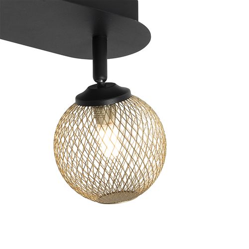 Spot Noir Avec Or 2 Lumières - Athènes Wire