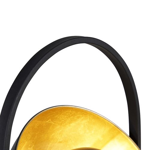 Lampadaire Industriel Noir à 3 Lumières Dorées - Emilienne Novo