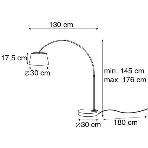 Lampe D'arche Moderne Noire Avec Or - Arc Basic