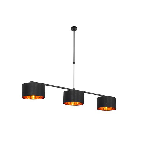 Suspension Moderne Noire Avec Or 125 Cm 3 Lumières - Vt 3