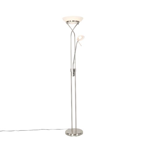 Lampadaire Acier Avec LED Et Gradateur Avec Lampe De Lecture - Empoli