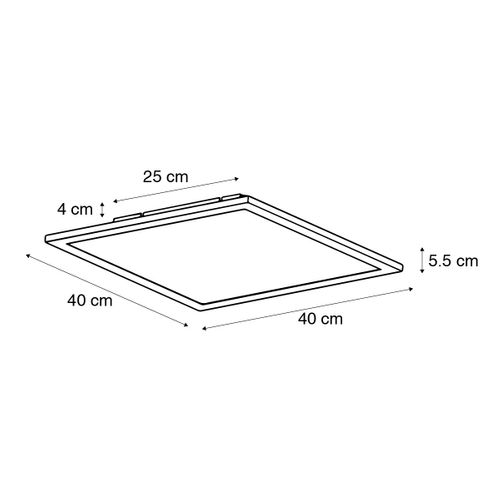 Panneau LED En Acier 40 Cm Avec LED Et Télécommande - Liv