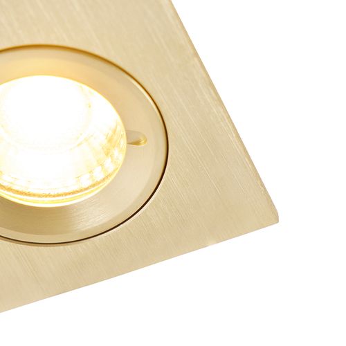 Spot Encastré Moderne Doré Carré Ip44 - Xena