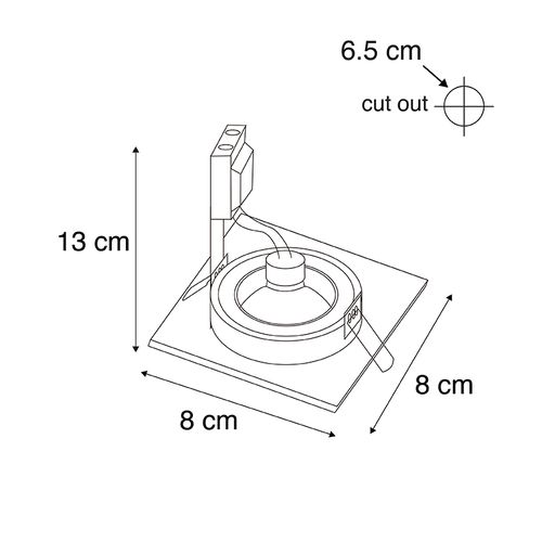 Spot Encastré Moderne Doré Carré Ip44 - Xena