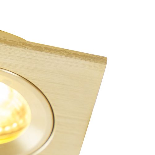 Spot Encastré Moderne Doré Carré Ip44 - Xena