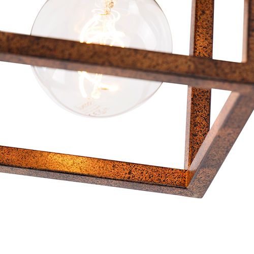 Plafonnier Industriel Brun Rouille - Cage