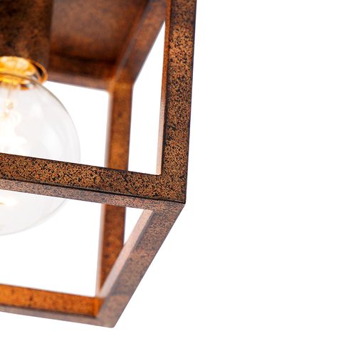 Plafonnier Industriel Brun Rouille - Cage